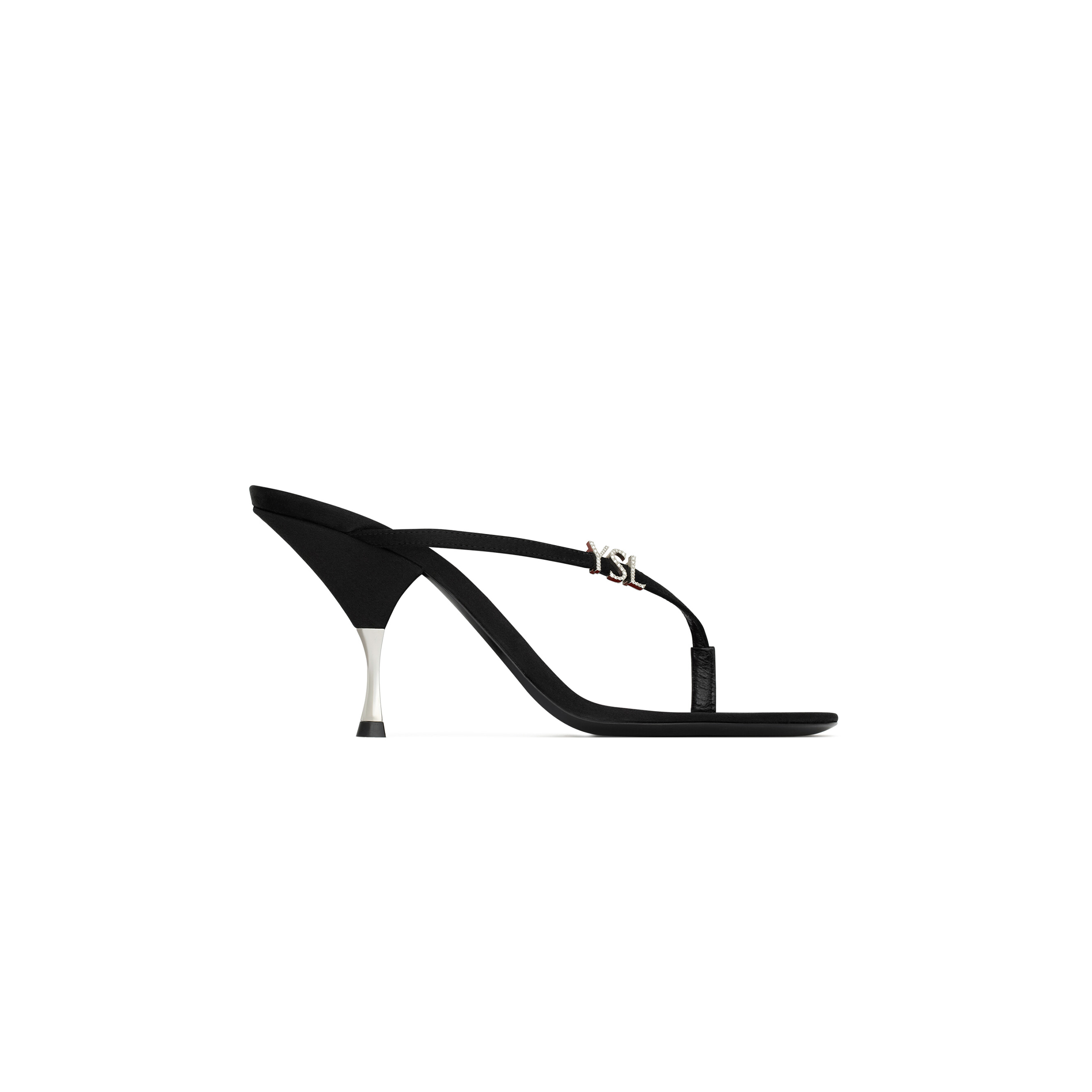 YSL JERRY MULES IN SATIN CREPE AND RHINESTONES 8697049QNAO1000
